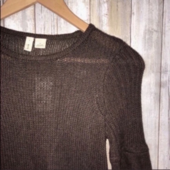 NWT Anthro Moth Bingham Bell Sleeve Chocolate Cashmere & Wool Sweater - Picture 7 of 7